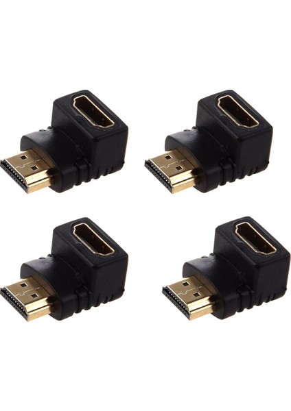4x Adaptör 90 Derece Dik Açı L - Tip (Alt)Siyah (Yurt Dışından)