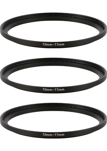 3x 72MM-77MM Kamera Lens Filtresi Siyah Metal Adaptör Halkası (Yurt Dışından)