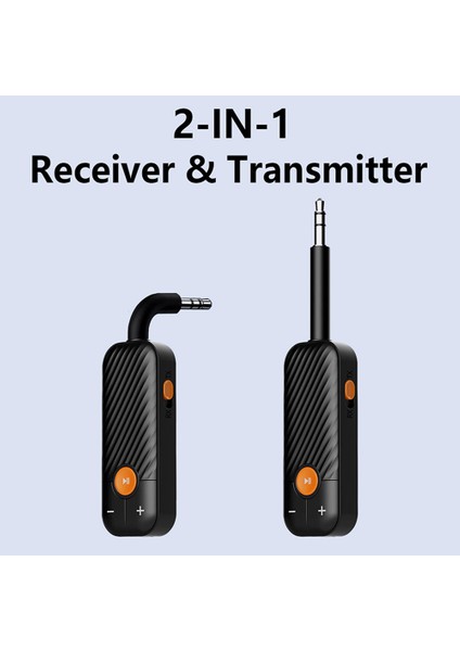 Bluetooth 5.2 Ses Alıcı Verici 3.5mm Aux Stereo Kablosuz Ses Adaptörü Için Mic ile Kulaklık Tv Araç Ses (Yurt Dışından)