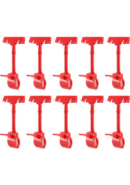 10X Mal Perakende Burcu Kart Etiketi Pop Ekran Tutucu Klip Kelepçe Kırmızı (Yurt Dışından)