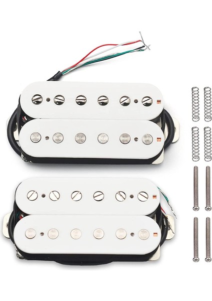 Alnico 5 Elektro Gitar Pikap Humbucker Çift Bobin Pikap Alnico V Gitar Parçaları Beyaz (Yurt Dışından)