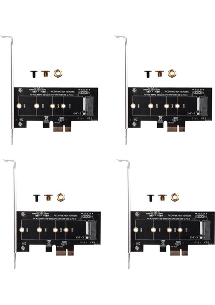 4x Kartları Pcıe - M2 Adaptörü Pcı 3.0 X1 - Nvme SSD M2 Pcıe Yükseltici Adaptör Desteği 2230 2242 M.2 SSD (Yurt Dışından)