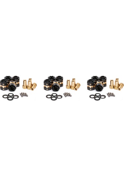 12X Pirinç Genişletilmiş Tekerlek Göbeği Adaptörü Aks Karşı Ağırlığı Eksenel SCX24 Jlu Sürgü C10 (Yurt Dışından)