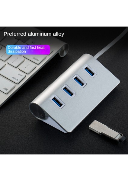 USB 3.0 Hub 4 Port 5 Gbps Yüksek Hızlı Güç Adaptörü USB 2.0 Hub Dizüstü Bilgisayar Adaptörü Için USB Splitter Bilgisayar Aksesuarları (Yurt Dışından)