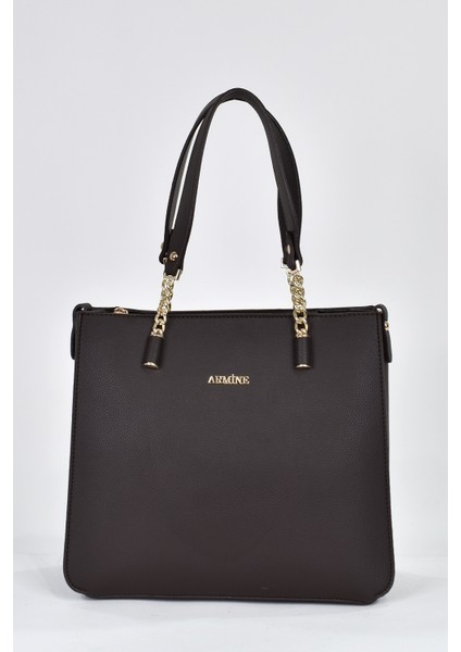 3 Bölmeli Kadın Omuz Askılı El Çantası Kahverengi 362