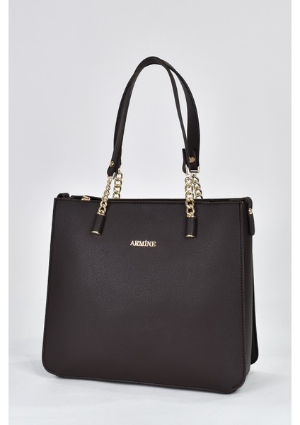 3 Bölmeli Kadın Omuz Askılı El Çantası Kahverengi 362 modelleri