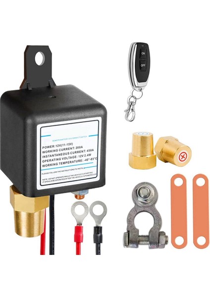 12 V 200A Evrensel Anahtar Röle Entegre Kablosuz Uzaktan Kumanda Bağlantıyı Kesme Izolatör Anahtarı 1 Uzaktan (Yurt Dışından)