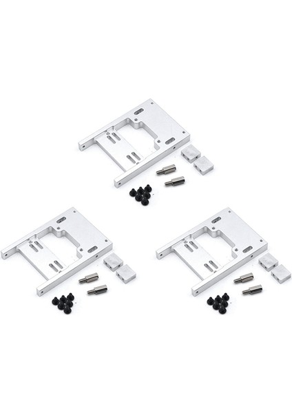 3x 1/16 Rc Araba Metal Direksiyon Servo Depo Yükseltme Sabit Montaj Braketi B1 B14 B16 B24 C24 C14 Rc Araba-Gümüş (Yurt Dışından)