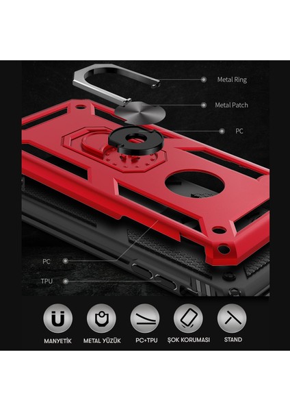 Iphone Se 2020 Kılıf Sofya Yüzüklü Silikon Kapak - Rose 300099