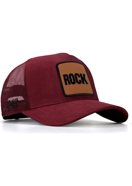 V1 Trucker Rock - 1 Kod Logolu Unisex Bordo Şapka (Cap)