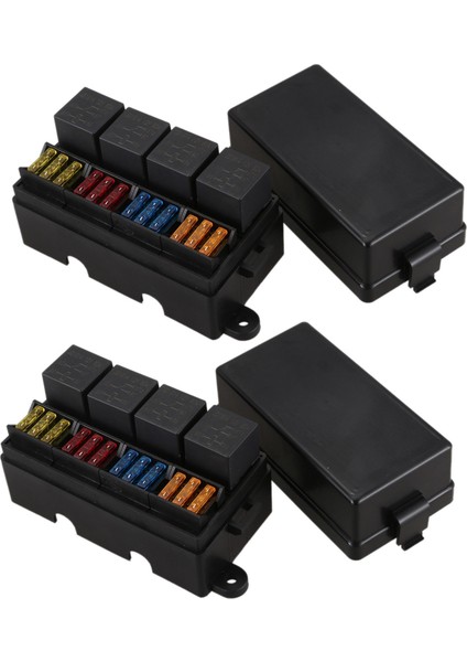 2x 12 Yollu Blade Sigorta Tutucu Kutusu Maça Terminalleri ve Sigorta 4 Adet 4pin 12 V 80A Araba Kamyon Römork ve Tekne Için Röleler (Yurt Dışından)