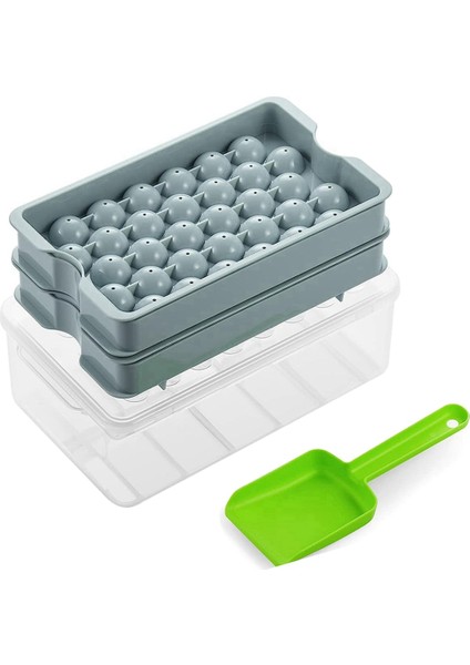 Kutu ve Kepçeli Mini Buz Küpü Tepsisi, Mini Buzdolabı Dondurucu Için Buz Tepsisi, Soğuk Içecekler Için Ezilmiş Buz Tepsisi Kahve Suyu (Yurt Dışından)