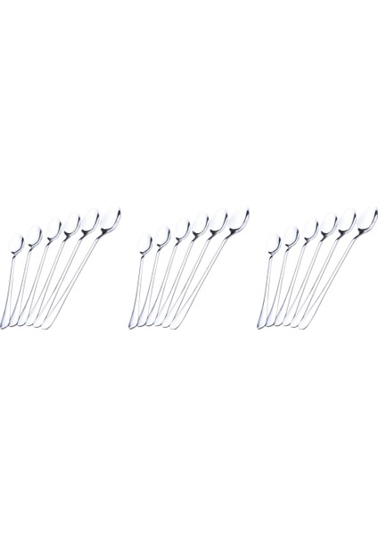 18 Adet Uzun Saplı Paslanmaz Çelik Çay Kahve Kaşığı Dondurma Çatal Bıçak Takımı (Yurt Dışından)