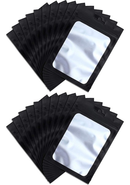 Şeffaf Pencereli Kahve Çekirdekleri Paketleme Kesesi ile 400 Parça Açılıp Kapanabilir Gıda Saklama Torbaları (Siyah, 2,4 x 4 Inç) (Yurt Dışından)
