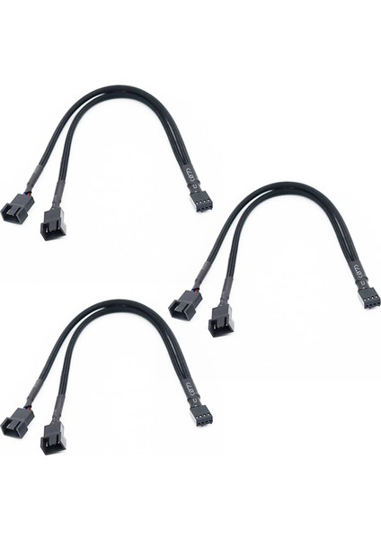 3x 1 Ila 2 Yollu Örgülü Kablo Y Splitter 3/4 Pin Pwm Erkek Konnektör Fan Bilgisayar Pc Fan Uzatma Adaptör Kablosu (Yurt Dışından)