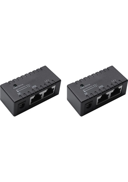 2x Poe Splitter Poe Enjektör RJ45 Dc 5.5mm x 2.1mm Giriş Pasif Poe Enjektör Splitter Adaptör Konnektörü (Siyah) (Yurt Dışından)