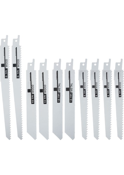 10 Adet El Testeresi Çok Testere Bıçağı Pistonlu Testere Bıçakları Saber Testere Ahşap Metal Pvc Boru Kesmek Için Elektrikli El Aletleri Aksesuarları (Yurt Dışından)
