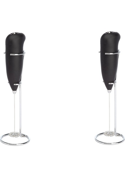 2x Standlı El Çırpma Içecek Köpürtücü Mini Blender Mikser Kahve Frappe Matcha Espresso Için (Yurt Dışından)