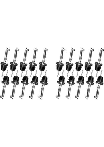 20-Pack Paslanmaz Çelik Şarap Dökücüler Likör Dökmek Nozullar Şarap Likörü Zeytinyağı Kahve Şurubu Sirke Şişeleri Için Set (Yurt Dışından)