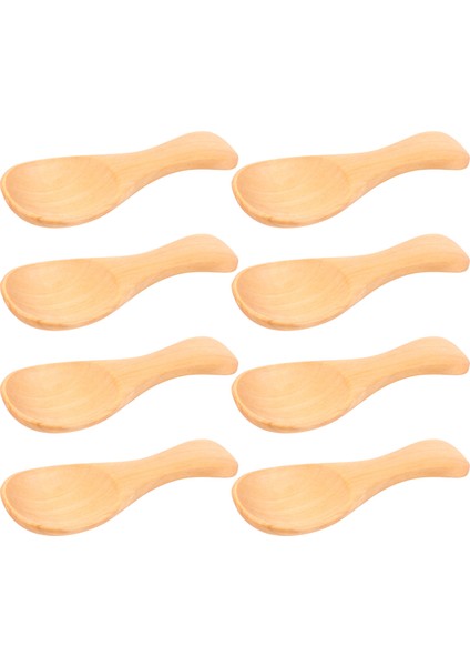 8 Adet Küçük Ahşap Tuz Kaşığı Masif Ahşap Çeşniler Kaşık El Yapımı Bal Çay Kaşığı Baharat Şeker Kahve Çay Reçel Hardal Dondurma Süt Ham Ahşap (Yurt Dışından)