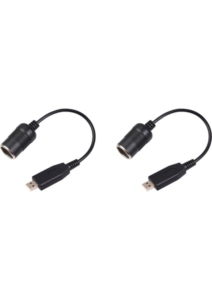 2x Kablolu Denetleyici Dönüştürücü Adaptör USB Bağlantı Noktası 12 V Araç Çakmak Soketi Dişi Güç Kablosu Güç Bankası Için (Yurt Dışından)