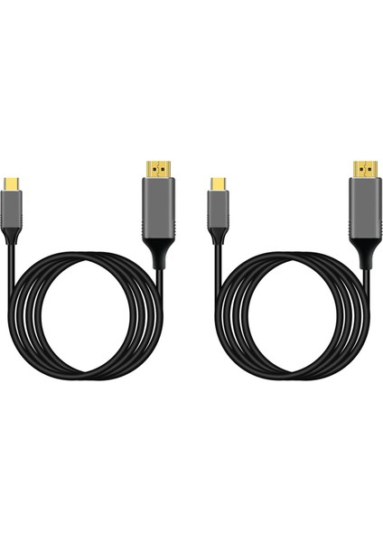 2x USB C - Kablo Adaptörü 4K 60Hz Kablo Adaptörü 3 Android Telefon Chromebook Vb. Için Uyumlu (Yurt Dışından)