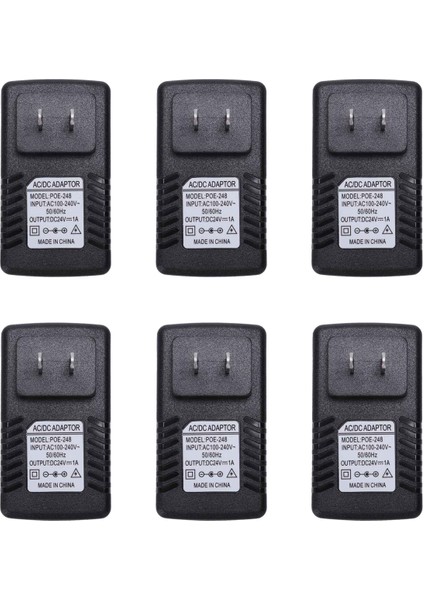 Ip Telefon Ağ Geçidi Ip Kamera Için 6x Güç Kaynağı Ethernet Poe Enjektör Adaptörü (24V/1A Abd Tak) (Yurt Dışından)