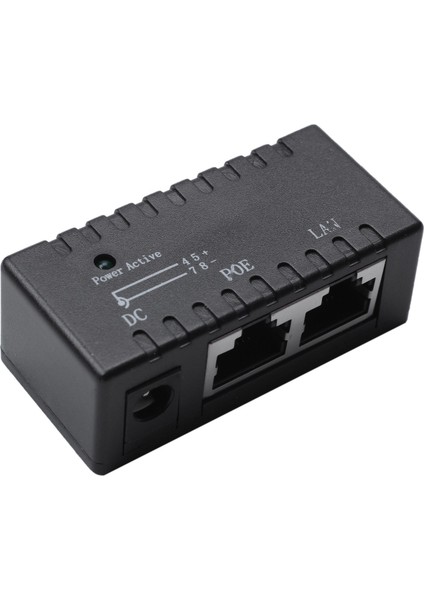 Poe Splitter Poe Enjektör RJ45 Dc 5.5mm x 2.1mm Giriş Pasif Poe Enjektör Splitter Adaptör Konnektörü Ip Ağ Kamerası (Siyah) (Yurt Dışından)