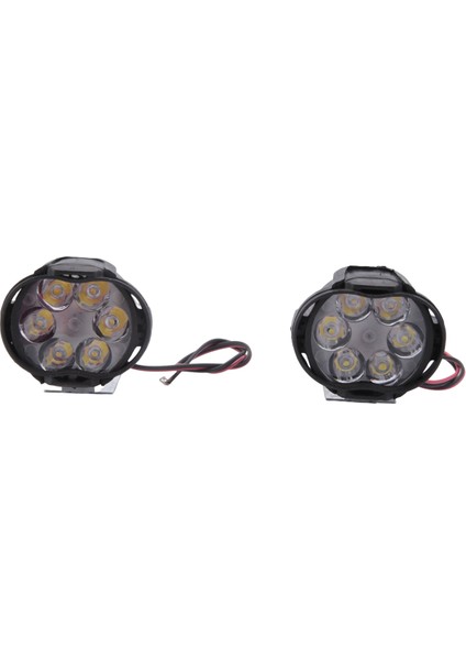 2 Adet 6 LED Motosiklet Lambası Far Takımı 10 W 1000LM Evrensel Scooter Atv Sis Spot 6000 K Beyaz Araba Drl Lambası (Yurt Dışından)
