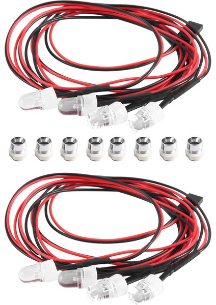 Rc Araba Işıkları 3-9 V Işık Seti Far Başkanı Işık 1/5 1/8 1/10 1/12 1/14 Rc Model Araba Kamyon Led, 2 Beyaz 2 Kırmızı 8mm (Yurt Dışından)