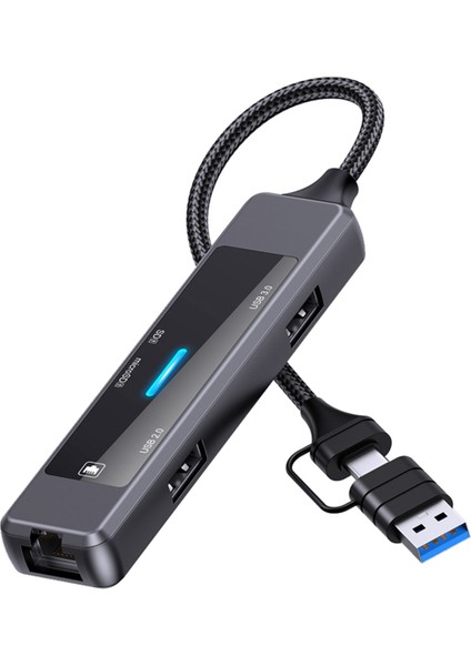 5-In-1 USB C Hub Splitter Usb-C - RJ45 Lan Ethernet USB 2.0/3.0 Adaptör Sd/tf Kart Okuyucu Pc Dizüstü Bilgisayar Için (Yurt Dışından)