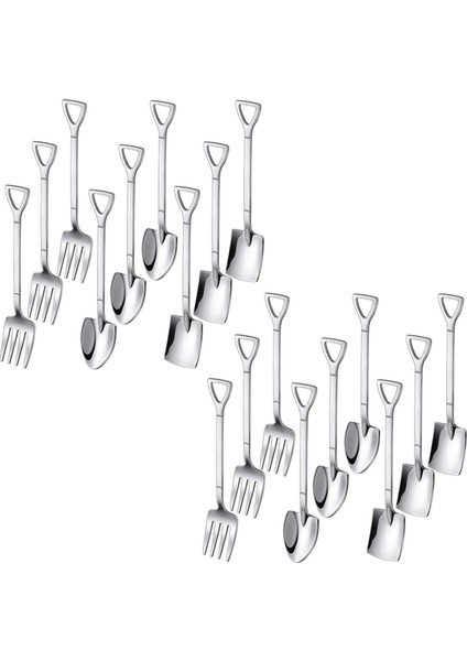 18 Adet Kürek Kaşık Çatal Kürek Kahve Kaşığı Kürek Kolu Tatlı Kaşığı Dondurma Kaşığı Kürek Şekli Meyve Çatalı (Yurt Dışından)