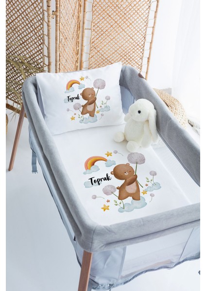 %100 Delux Pamuk Isme Özel 70X120 Park Yatak Nevresim Takımı