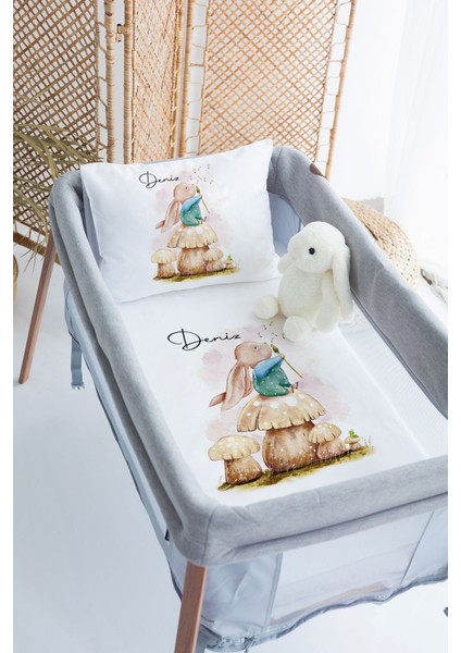 %100 Delux Pamuk Isme Özel 70X120 Park Yatak Nevresim Takımı