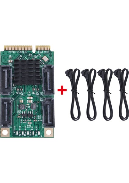 Mini Pcı-E Sata 4 Port Sata Iıı 6g Mini Pcı Express Denetleyici Kartı Sata3.0 Mini Pcı Express SSD Adaptör Kartı (Yurt Dışından)