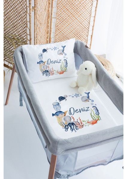 %100 Delux Pamuk Isme Özel 70X120 Park Yatak Nevresim Takımı