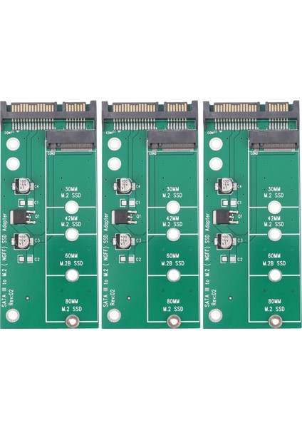 3x Ngff (M2) Ssd'den 2,5 Inç Sata Adaptörüne M.2 Ngff Ssd'den Sata3'e Dönüştürme Kartı, 30/42/60/80MM M.2 SSD Sabit Disk Için (Yurt Dışından)