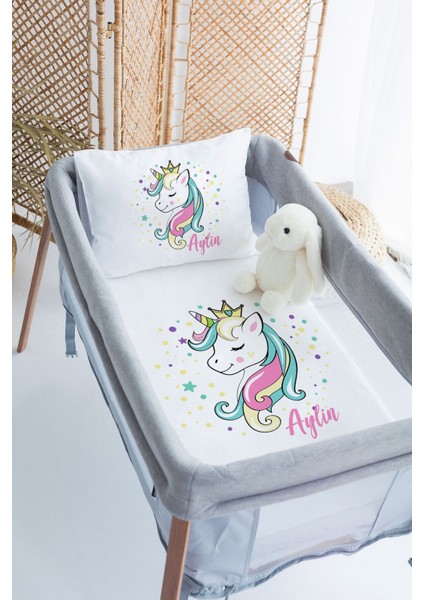 %100 Delux Pamuk Isme Özel 70X120 Park Yatak Nevresim Takımı