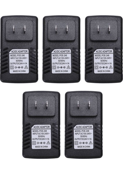 Ip Telefon Ip Kamera Için 5x Güç Kaynağı Ethernet Poe Enjektör Adaptörü (24V/1A Abd Tak) (Yurt Dışından)