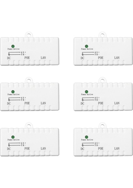 6x Poe Splitter Poe Enjektör RJ45 Dc 5.5mm x 2.1mm Giriş Pasif Splitter Adaptör Konektörü Ip Ağ Kamerası Için (Beyaz) (Yurt Dışından)