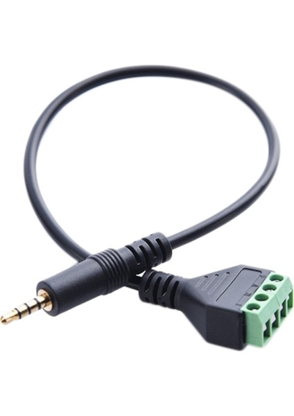 3.5mm Vidalı Terminal Adaptörü Hoparlör Kablosu 4 Çekirdekli Stereo Trrs Erkek Delik Av 4 Vidalı Terminal Balun Bağlantı Kablosu (Yurt Dışından)