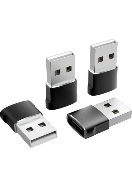 4 Paket USB C Dişi - USB Erkek Adaptör, Tip C Şarj Kablosu Güç Dönüştürücü, 13 Pro Max Için, Siyah (Yurt Dışından)