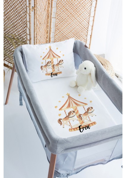 %100 Delux Pamuk Isme Özel 70X120 Park Yatak Nevresim Takımı