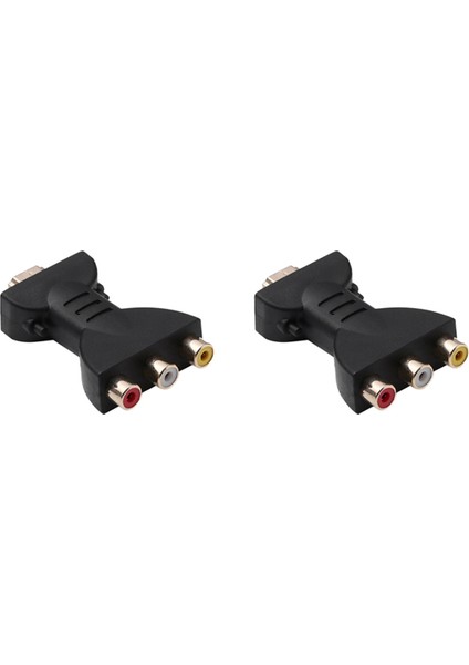 2x -3 Rgb Rca Video Ses Adaptörüyle Uyumlu -Erkek - 3 Rca Video Ses Adaptörü Bileşen Konektörü (Yurt Dışından)