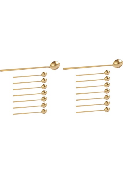 16PCS 6.7 Inç Kahve Kaşıkları, Karıştırma Kaşıkları, Çay Kaşıkları Uzun Saplı, Altın Çay Kaşıkları, Altın Kaşıklar, Buzlu Çay Kaşıkları (Yurt Dışından)