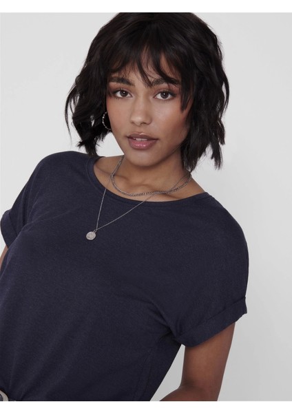 15106662 Genis Yaka Kol Katlamali Kadın Body - Lacivert modelleri