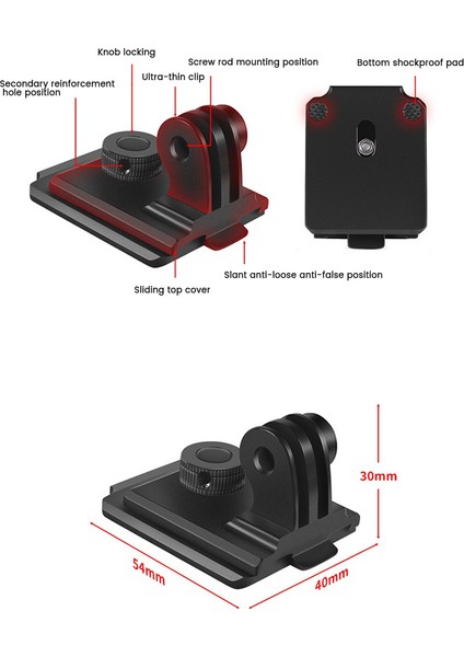 Aksiyon Kamerası Alüminyum Alaşımlı Kask Sabit Sabitleme Kaidesi Adaptörü Için 11 10 9 8 (Yurt Dışından)
