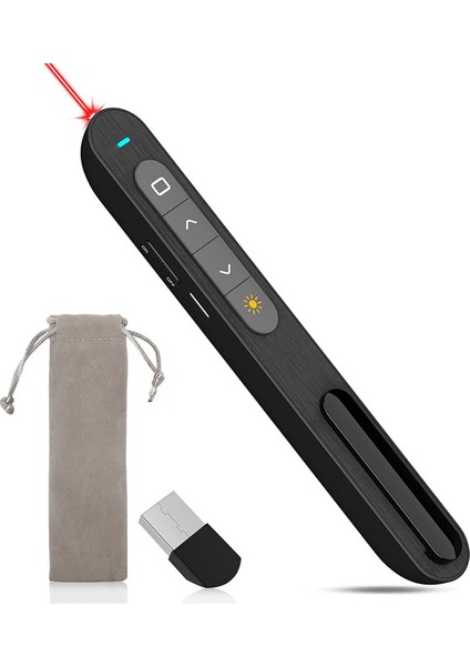 Kablosuz Sunucu Uzaktan Kumandası, 2,4 Ghz USB Kontrolü Sunum Ppt Powerpoint Clicker Desteği Köprü ve Ses Kontrolü (Yurt Dışından)