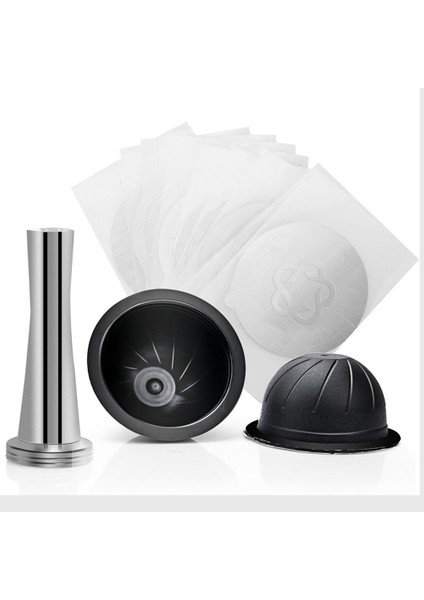 Kahve Kapsülü + Tek Kullanımlık Folyo Kapaklar + Vertuo Için Toz Çekiç Yeniden Kullanılabilir Doldurulabilir Kapsüller (Yurt Dışından)