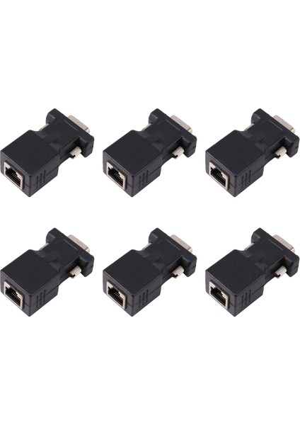 6x VGA Genişletici Erkek - Lan Cat5 Cat6 RJ45 Ağ Kablosu Adaptörü (Yurt Dışından)
